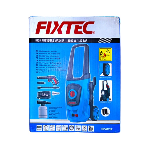 [FHPW1202-110v] HIDROLAVADORA DE ALTA PRESION 1500W/120 BAR MARCA FIXTEC
