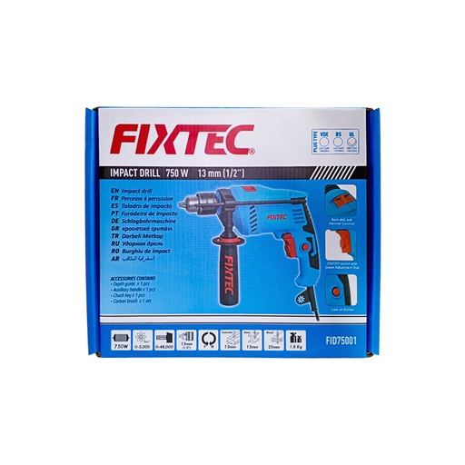[FID75001-110V] TALADRO DE IMPACTO DE 750W 13MM (1/2”) MARCA FIXTEC