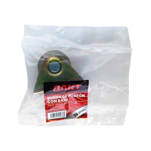 [HN072-WH0130] RUEDA DE PORTON CON BASE 30MM TIPO V MARCA BAKI