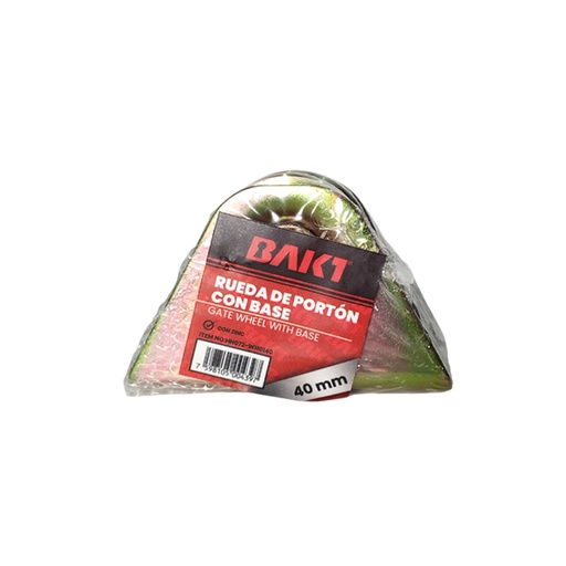 [HN072-WH0140] RUEDA DE PORTON CON BASE 40MM TIPO V MARCA BAKI