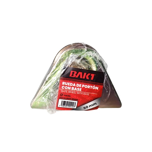 [HN072-WH0150] RUEDA DE PORTON CON BASE 50MM TIPO V MARCA BAKI