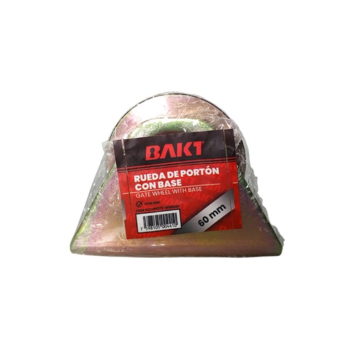 [HN072-WH0160] RUEDA DE PORTON CON BASE 60MM TIPO V MARCA BAKI
