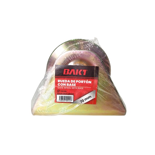 [HN072-WH0170] RUEDA DE PORTON CON BASE 70MM TIPO V MARCA BAKI