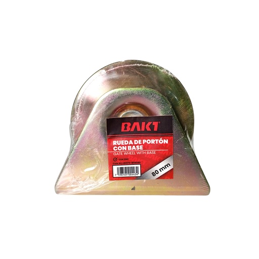 [HN072-WH0180] RUEDA DE PORTON CON BASE 80MM TIPO V MARCA BAKI